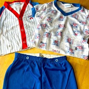 Vintage Carter's boys' baseball lot - 2 shirts 1 pair of shorts